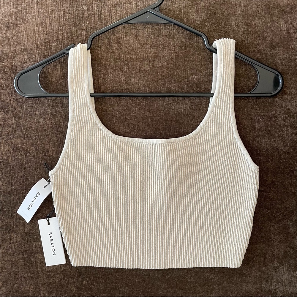 **Aritzia Babaton Sculpt Knit Squarneck Crop Top - Size: S/P - NWT**